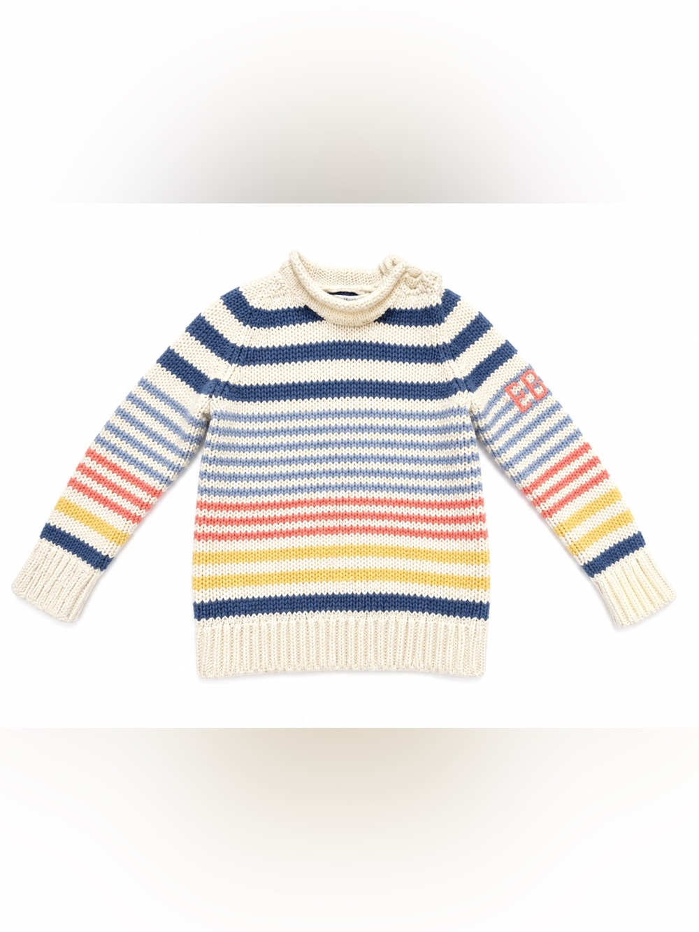 Polo by Ralph Lauren Cream Striped Turtleneck Sweater